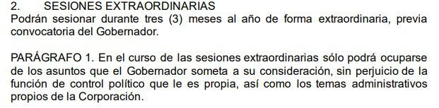 Artículo 22 del reglamento interno de la Asamblea Departamental