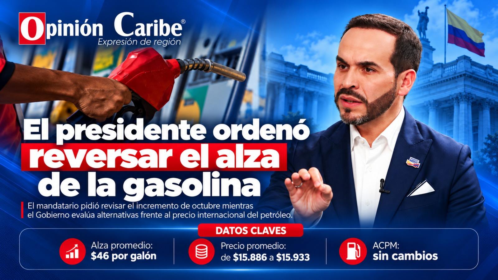 El presidente ordenó reversar el alza de la gasolina