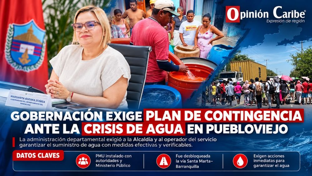 Gobernación exige plan de contingencia ante la crisis de agua en Puebloviejo