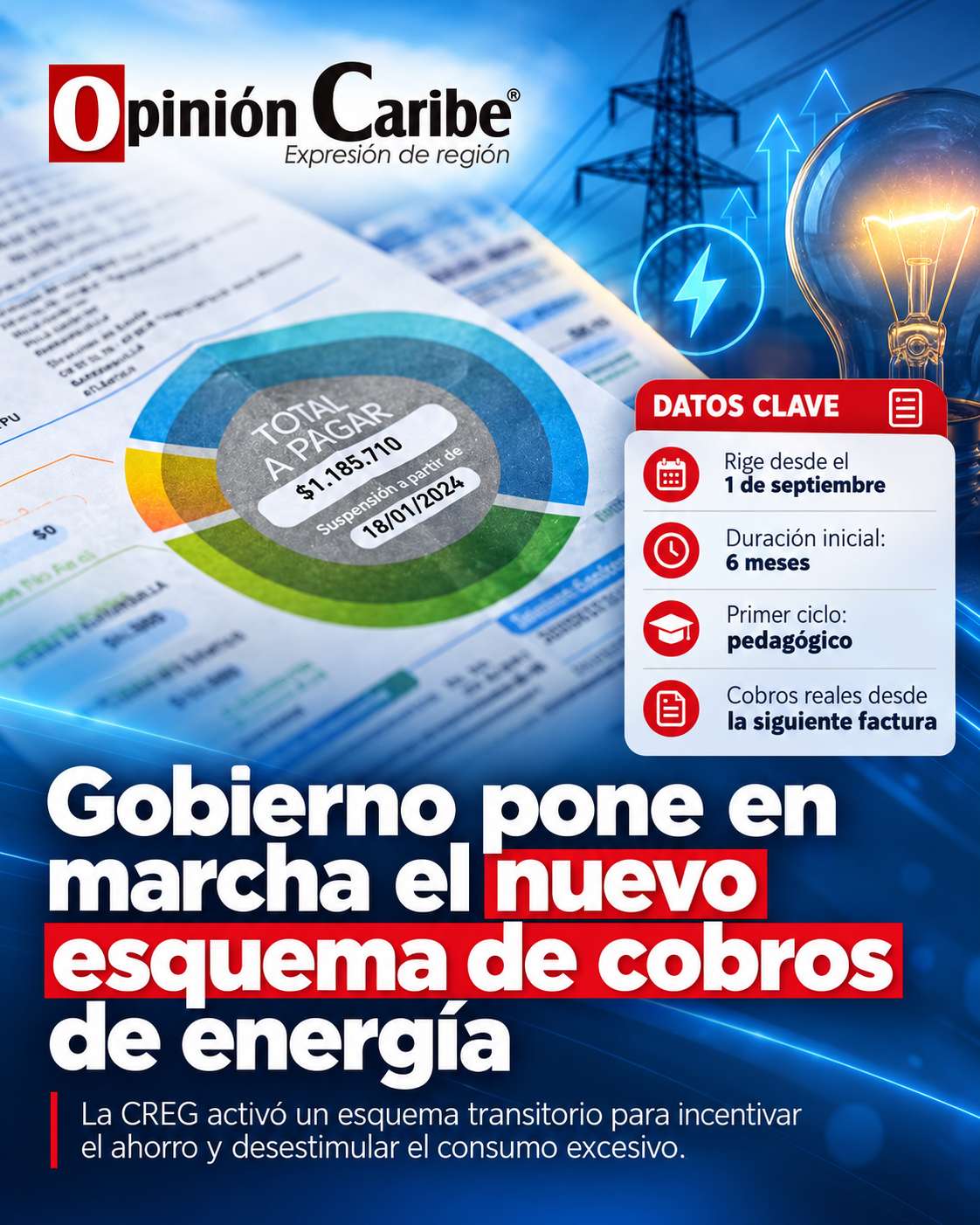 Gobierno pone en marcha el nuevo esquema de cobros de energía