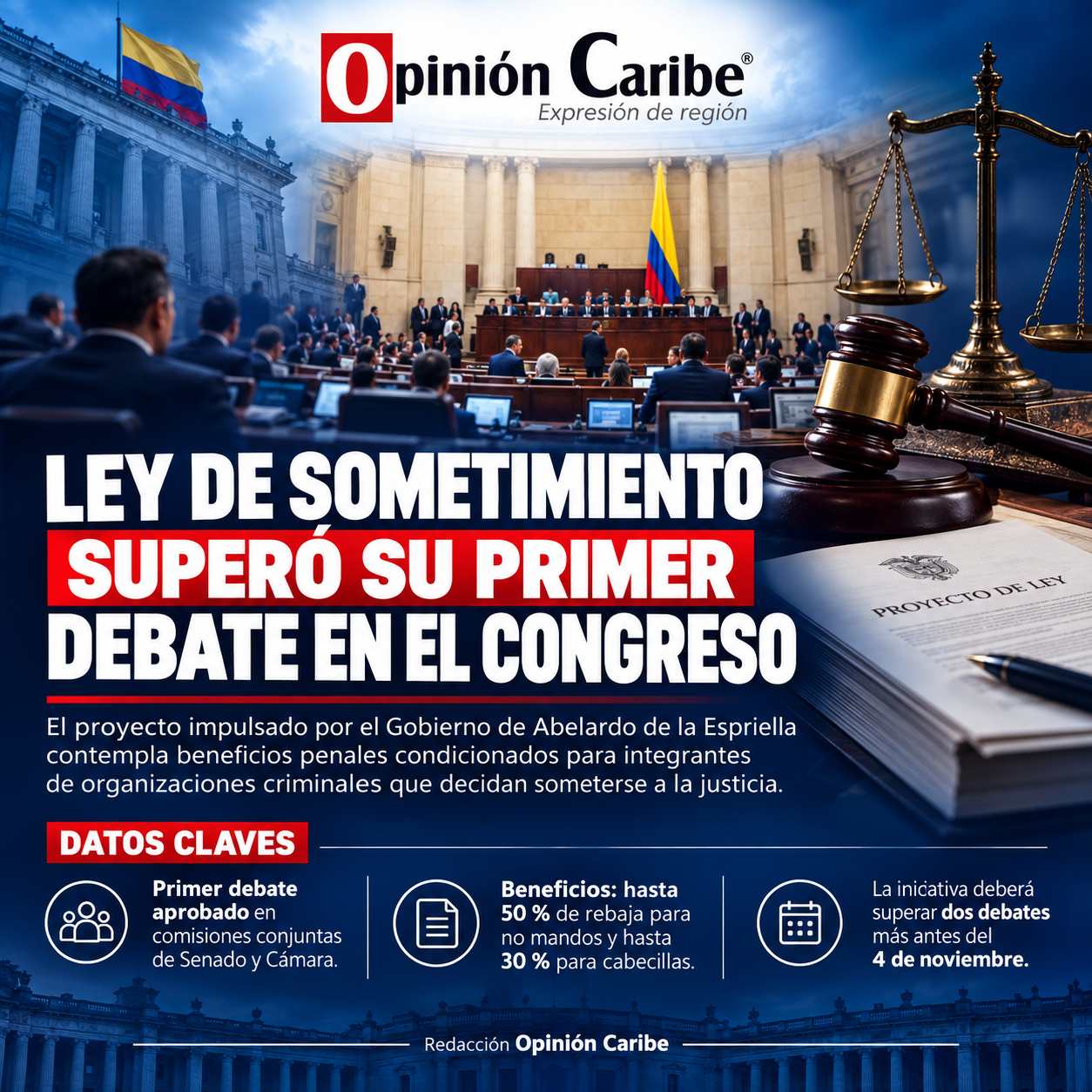 Ley de Sometimiento superó su primer debate en el Congreso
