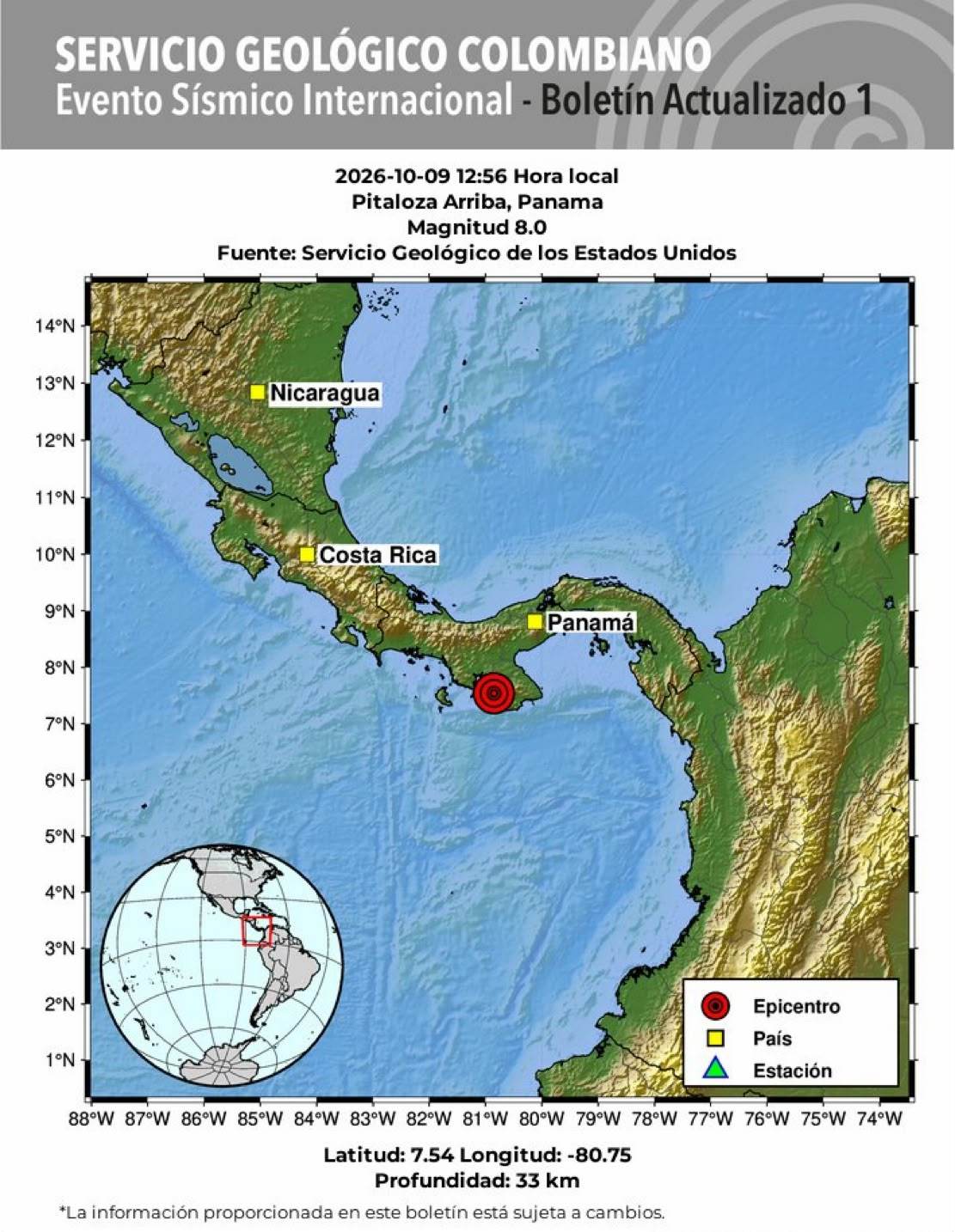 Panamá, epicentro de un fuerte terremoto que puso en alerta a la región